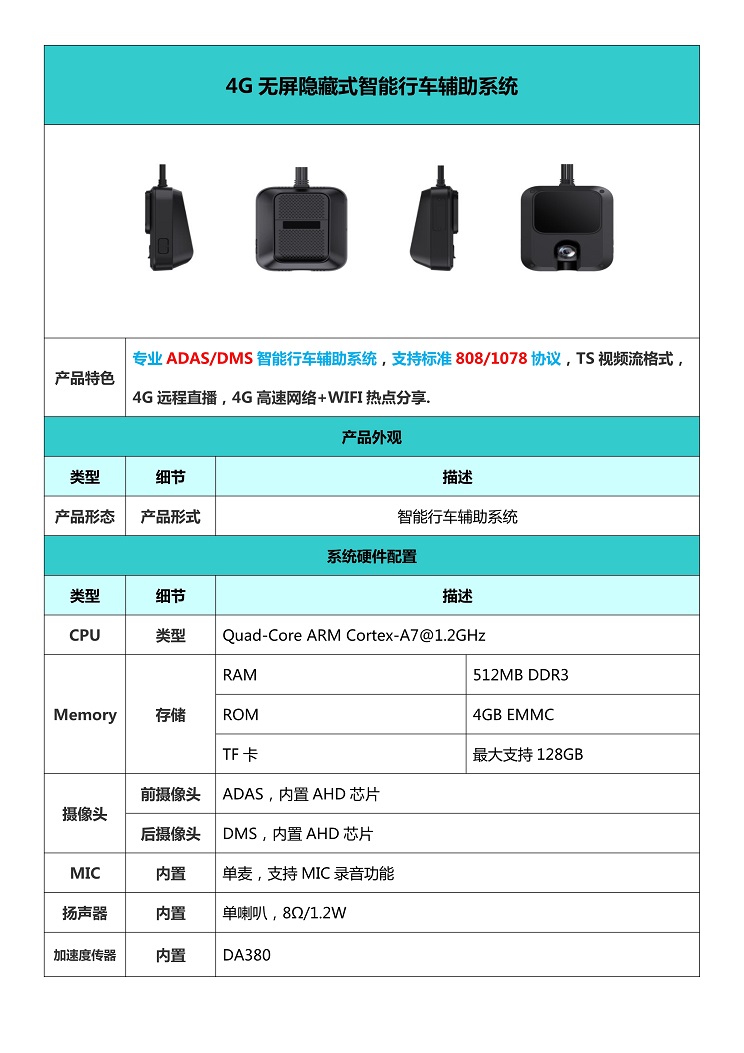 ADAS/DMS智能行车辅助系统特点